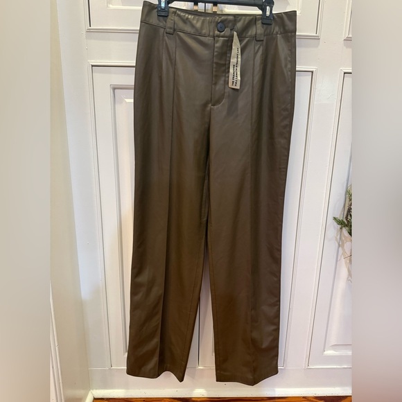 NWT Zara The Francoise Full Length Straight Leg Faux Leather Pants size L - Picture 6 of 6